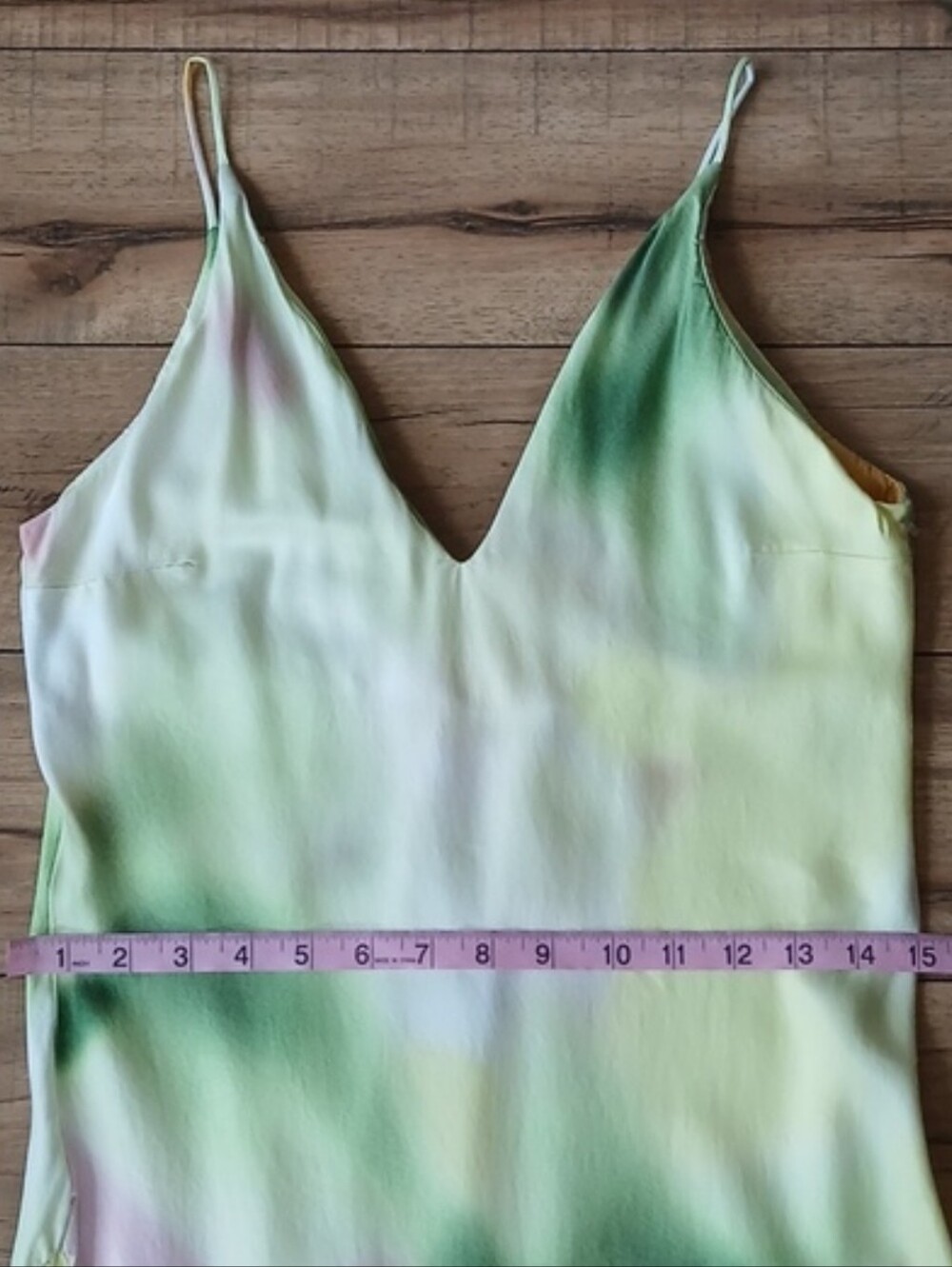 Women's Asymmetrical Summer Resort Slip Midi Dress in Lemon Tie-Dye Multi XS - Picture 15 of 16
